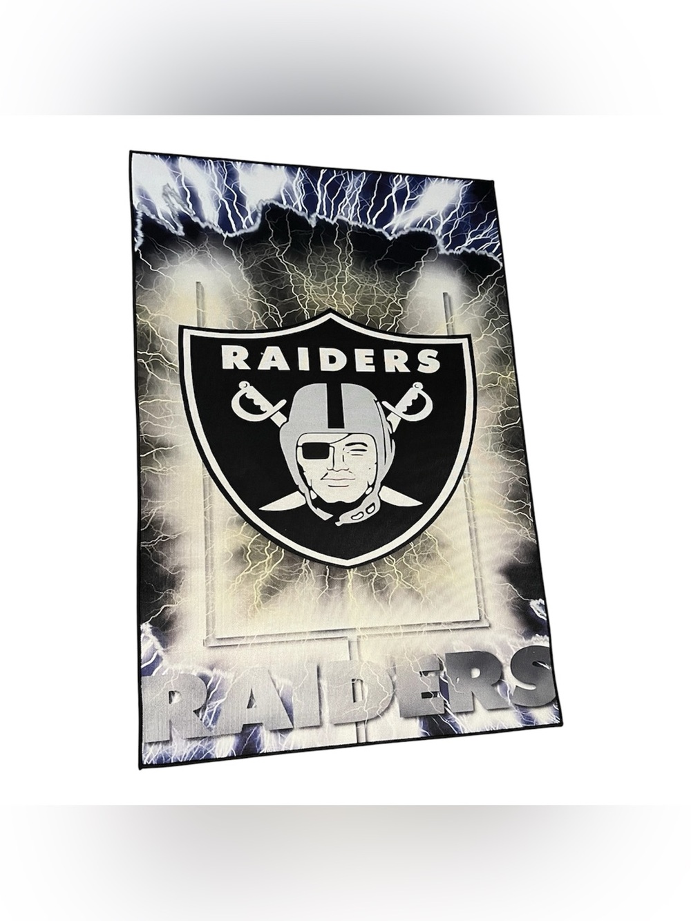Raiders Black & Silver Team 4ft x 2.5ft area rug